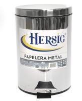 HERSIG - Papelera cubo basura acero inoxidable con pedal para baño  22x30cm 7 litros metal - details 0