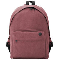 Mochila impermeable unisex, básica, tejido jaspeado, detalles en negro, bolsillos con cremallera y tapeta con salida para cables, Le Côté Chic - details 0