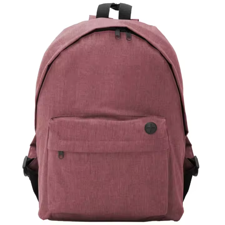 Mochila impermeable unisex, básica, tejido jaspeado, detalles en negro, bolsillos con cremallera y tapeta con salida para cables, Le Côté Chic - 1