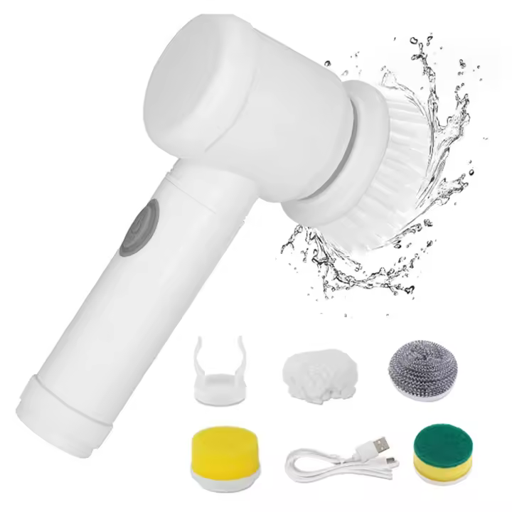 Eléctrico recargable, Herramientas de limpieza, puradores giratorios Eléctricos con 5 cargadores, para baño, cocina - 1