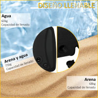 Outsunny Base de Sombrilla con 2 Ruedas Rellenable de Agua Arena o Mixto Soporte de Parasol para Base Cruzada para Jardín Patio Terraza Negro - details 5
