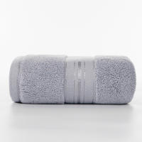 Toalla De Rostro De Algodón 100% Absorbente Y Suave Para Niños Y Adultos Talla 34*75cm Color Azul Gris Oscuro Gris Claro Cama De Hotel Baño Textil - details 6
