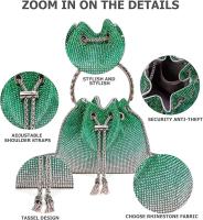 Monedero con cristales brillantes y diamantes de imitación para mujer, bolso de mano brillante, bolso cruzado para boda, fiesta de graduación - details 2