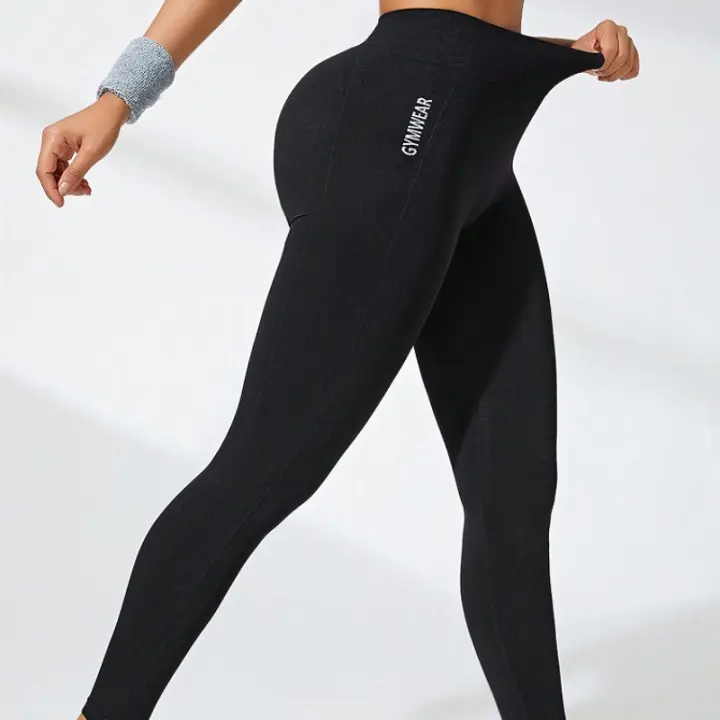 Leggings De Yoga Sin Costuras Para Mujer High-Waisted Levantamiento De Glúteos Para Correr Y Gimnasio Activewear Tights Slim De Longitud De Pies - 1