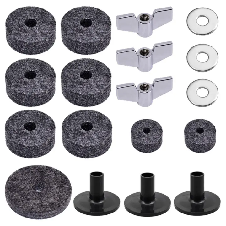 Juego De Accesorios Para Batería De 18 Piezas Negro Repuesto De Pelo Para Instrumentos Musicales - 1