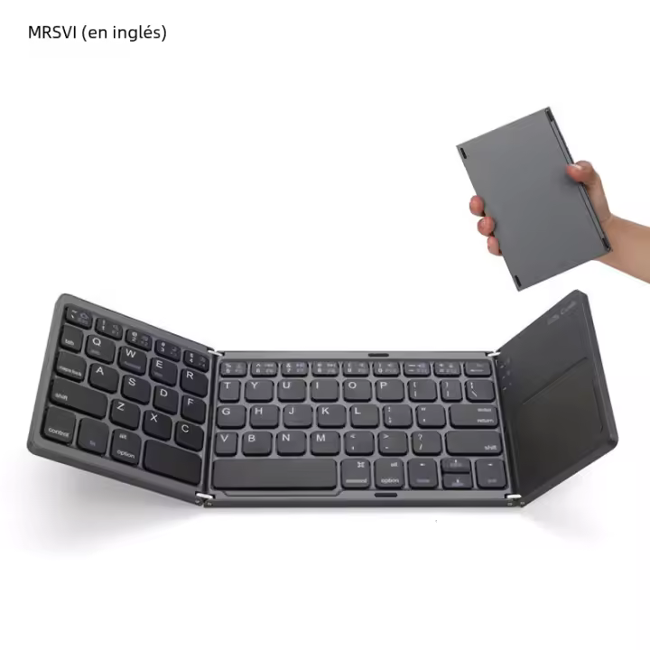 Teclado Inalámbrico Mini Con Touchpad B033 BT Portátil Para Windows Android IOS iPad Teléfono Plegable Magnético Triplo Ergonómico Multifuncional - 1