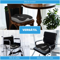 HOMCOM Cojín de Asiento de Espuma Viscoelástica Cojín para Silla de Oficina con Base Antideslizante y Funda de Malla para Silla de Comedor Silla de Ruedas Negro - details 0