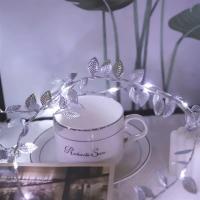Guirnalda De Plantas Artificiales Con Luces De Hadas Doradas Y Plateadas 20/50/100 LEDs Para Bodas Y Fiestas En Casa Iluminación De Batería Incluida - details 9