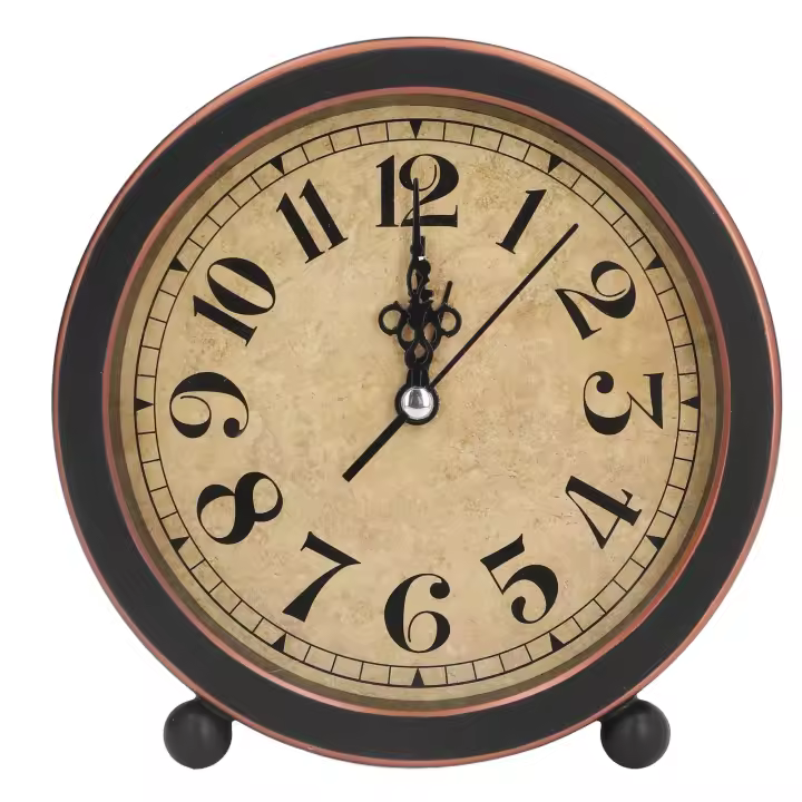 Reloj de Mesa Pequeño Silencioso with Pilas para Mesita de Noche, decoración de Mesa, Sala de estar, estante, Reloj de Rego - 1