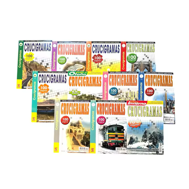 Crucigramas Variados En Pack de 4 Libros Surtidos De Distintos Modelos Entretenimiento Y Desafío Para Adultos Distripubli - 1
