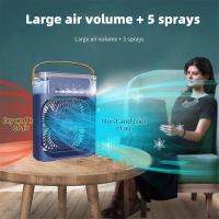 Aire acondicionado portátilminiventilador personal 4 en 1 con pulverizador de agua y 3 velocidadesenfriador de aire evaporativo. - details 1