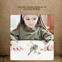 Puzzle 3D De Libélula Mecánica Steampunk DIY Creativo Regalo De Navidad Para Niños Metal Material Origien China Continental - details 4