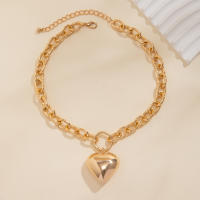 Collar De Moda Lacteo Con Colgante De Corazón Y Cadena O Grande Para Mujer Joyería De Encanto Collar De Cuello Para Fiesta Boda - details 6