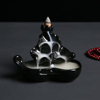 Encendedor De Incienso De Cerámica Artesanal Con Torre De Bergamota Y Ornamentos De Agua Fluyente Para Aromaterapia - details 15