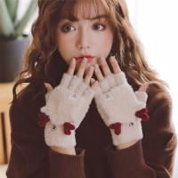 Guantes De Navidad Con Reino Para Mujeres Y Niñas Estilo Plegable Mitad Dedo Llenos De Terciopelo Y Poliéster Unisex - details 26
