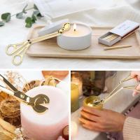 Cortador de Mechs de Velas, tijeras para Velas de Maple inoxidable Pulido, apagavelas, cortador de Mechs de Velas, Diseño Calado (dorado) - details 3