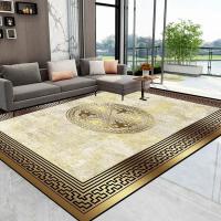 Carpetas De Lujo Doradas Para Decoración De Sala De Estar Moderna Alfombra Grande Para Oficina Y Hogar Tapete Suave Para Dormitorio Y Sala De Estar - details 5
