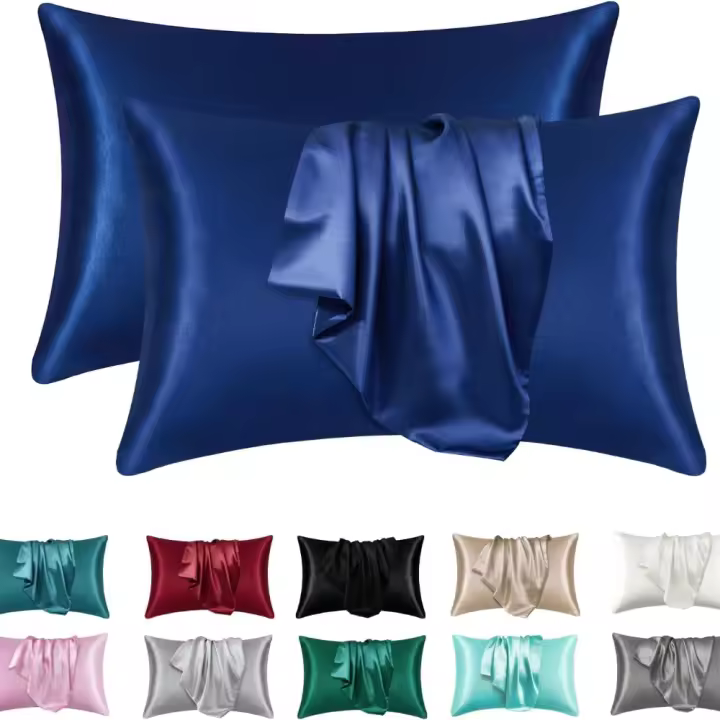 2pcs Fundas De Almohada De Satén Seda Para Cabello Y Piel Coral Tamaño Estándar Super Suaves Fundas De Almohada Poliéster Sin Estampado Proveniente De Mainland China - 1