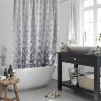 Cortina de ducha de 180 x 180 cm, impermeable, a prueba de moho y elegante decoración para el baño. - details 4