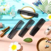 4 peines de plástico de Bolso para hombre, Con dientes finos y estándar, para el cabello, para peluquería y Barbería (Negro). - details 0