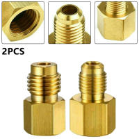 Adaptador De Piezas 1/4 Hembra Flare 2 Piezas Conjunto Accesorios De Conector De Latón Adaptador De R134a a R12 1/2 Acme Macho Para A/C - details 4