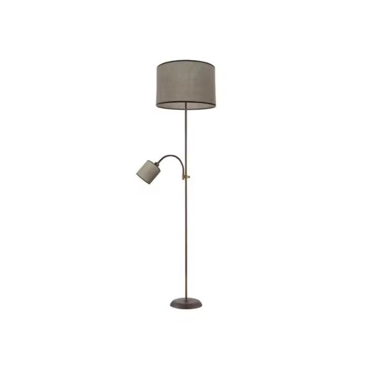 Fabrilamp - Pie De Salon Armonia 1xe27+1xe14 Marron-marron C/lector 155x40x40 Cm - 1