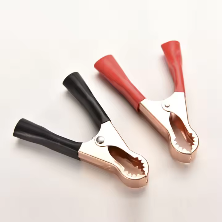 1/2pcs Clip De Cocodrilo Eléctrico 100A Para Batería De Coche Conector Isolado De 90mm Para Proyectos Eléctricos Material Plástico - 1