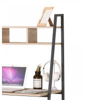 MIRAMAX-Escritorio de Computadora de Madera y Acero, Muebles de Oficina para PC, Mesa de Trabajo con Estante,Aprox 84x44x142 cm - details 4