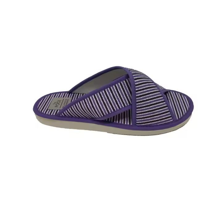 Zapatilla de Estar por casa/The Pool Slipper Company/Mujer/Tiras Cruzadas/Empeine Lona/Color Lila/Suela Eva/Muy Ligera - 1