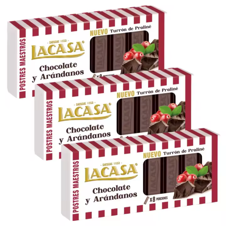 Lacasa 3x Turron de Chocolate y Arándanos 225 G - 1