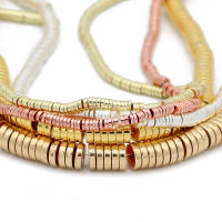 JHNBY Rosa Oro Monedas Planas Redondas Hematita 3/4/6/8mm Piedra Natural Espaciadores Cuentas Sueltas Para Hacer Joyas Pulseras DIY - details 2