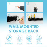 Organizador De Herramientas Pared Montado Eje De Destornillador Y Llave En Racks Porta Pinzas Para Garage Y Trabajo 14/23 Agujeros Negro IRON - details 5
