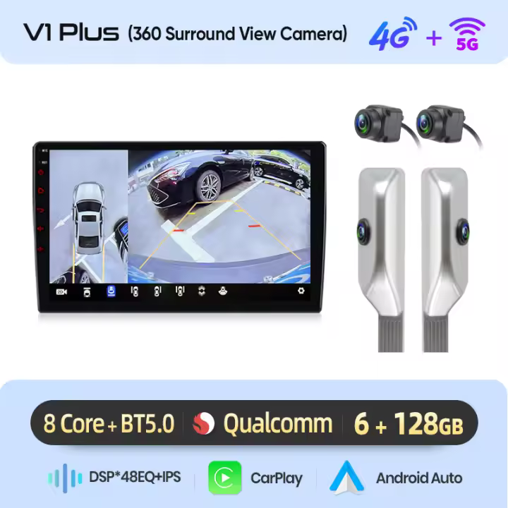 Junsun AI Voice Car Radio Stereo For GOLF 6 2008 2009 2010 2011 2012 2013 2014 2015 2016 Car Auto Radio Built-In Wireless Carplay For Apple & Android Auto Automotive Multimedia Touch Screen 360 camera Car Intelligent Systems With GPS Navigation - 1