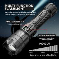 Lámpara De Mano Táctica Recargable USB Alta Potencia LED Luz Fuerte Impermeable Torcha Portátil Para Exteriores Con Alcance Extra Largo - details 4