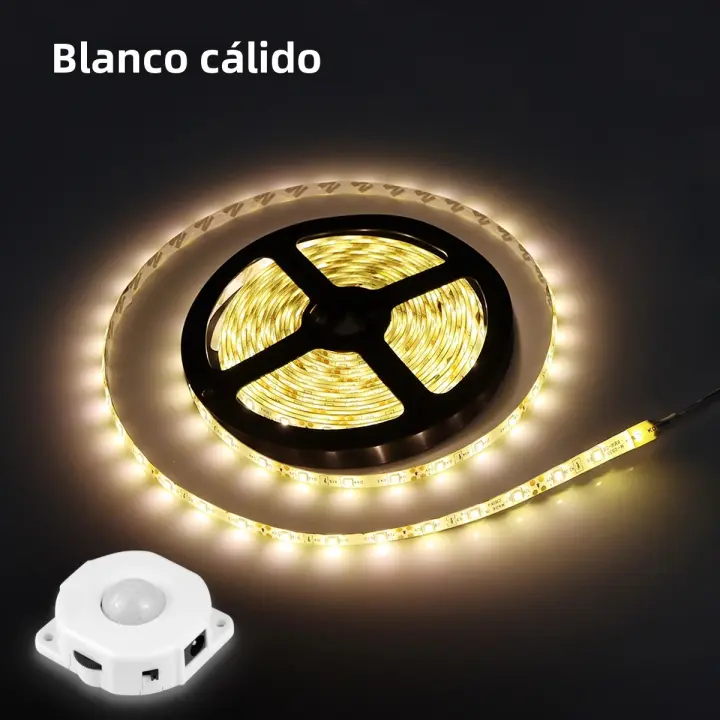 Luz Noturna LED Con Sensor De Movimiento Para Gabinete Y Cama 1M-5M Tira De Lámpara LED Con Adaptador De Voltaje 110V-220V a 12V - 1