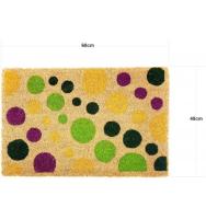 COSHANO Felpudo Alfombra Fibra de Coco Natural con Reverso PVC Antideslizante para Exterior e Interior 40x60cm (Circulos) - details 1