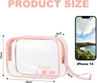 2 PCS Neceser de Maquillaje de PVC, Bolsas Transparentes para Avión, Bolsa de Cosmético Organizador Mujer Impermeables para Viajes, Almacenamiento, Baño - details 0