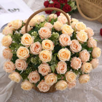 Rosa Artificial De Seda Con Ramo 1PC Flores Artificiales Para Decoración Y Bouquet De Novia 10 Cabezas De Rosas Bellas Y Realistas - details 12