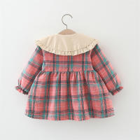 Conjunto De 2 Vestidos Para Niñas Con Colgante De Conejo Estilo Princesa De Primavera Y Otoño Largo Con Mangas Plaid Gran Escote Vestido De Algodón Y Poliéster - details 2