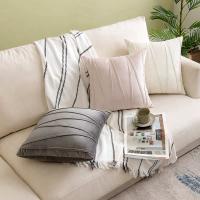 Funda De Cojín De Veludo Rayado Set De 1/2 Moderno Decorativo Para Sofa Cómodo Rojo Para Decoración De Hogar Navidad Materiales Poliéster Técnica Tejida Adultos - details 12