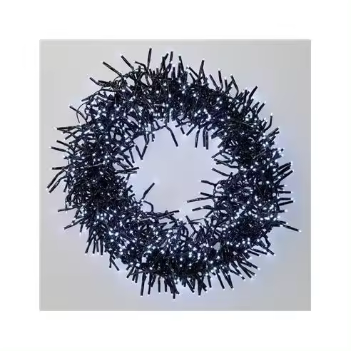 Guirnalda de bombillas LED mini de 10m con 1000 bombillas y 8 funciones (1,3W 6000K) IP44 fabricada en PVC color negro - 1
