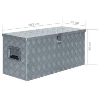 vidaXL Caja de aluminio 90,5x35x40 cm plateada - details 6