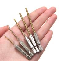 Juego De 13 Piezas De Brocas De Tornillo Hexagonal Platinadas Con Cabezal De Titánio Para Amoladora Eléctrica 1.5-6.5mm Herramienta De Perforación Y Reamado Para Madera - details 8