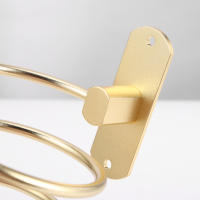 Soporte De Secador De Pelo De Pared Triangular De Acero Inoxidable Con Almacenamiento Para Baño En Color Oro Negro Y Plata - details 0
