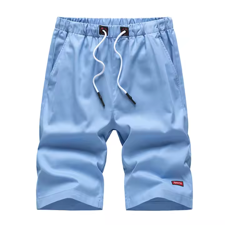 Shorts De Algodón Para Hombre De Talla Elástica De Longitud Rodilla Estilo Safari Casual Talla Grande Sólido Masculino - 1