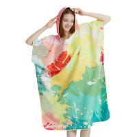 Poncho Toalla Rápida De Secado Microfibra Para Playa Y Natación Robe De Baño Para Adultos Con Capucha Toalla De Natación - details 5