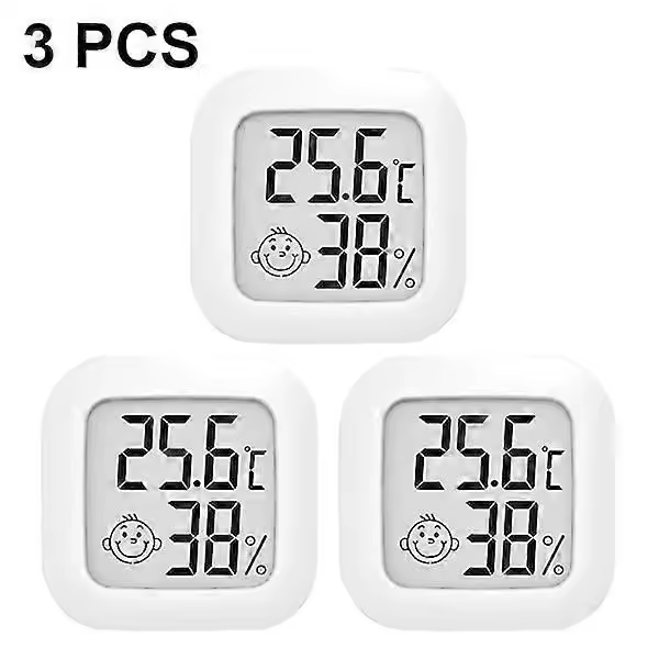 Paquete de 3 termómetros higrómetros para interiores, higrómetros digitales, termómetros de Ambiente para el hogar, temperatures de Alta precisión - 1