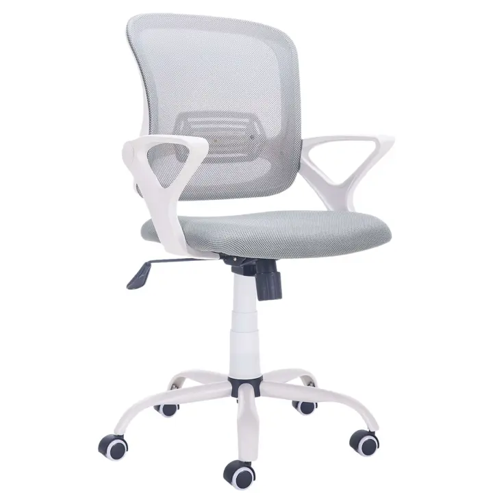 Silla De Oficina Giratoria Perta Color Gris y Blanco - 1
