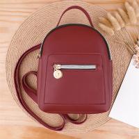 Mochila Mini Para Mujer De Cuero PU Multifuncional Bandolera Pequeña Color Sólido Fresco Bolsa De Hombro Para Teléfono Móvil - details 7