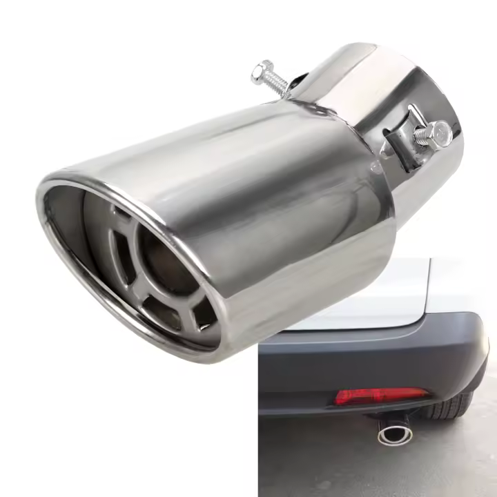 Pipe De Escape Para Coche Redondo Universal Muffler De Acero Inoxidable Accesorio De Coche 1PCS Posición De Montaje En La Parte Trasera - 1